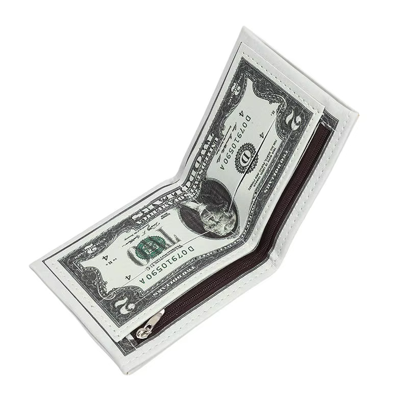 Portefeuilles pour hommes avec motif de Dollar américain portefeuille en cuir PU