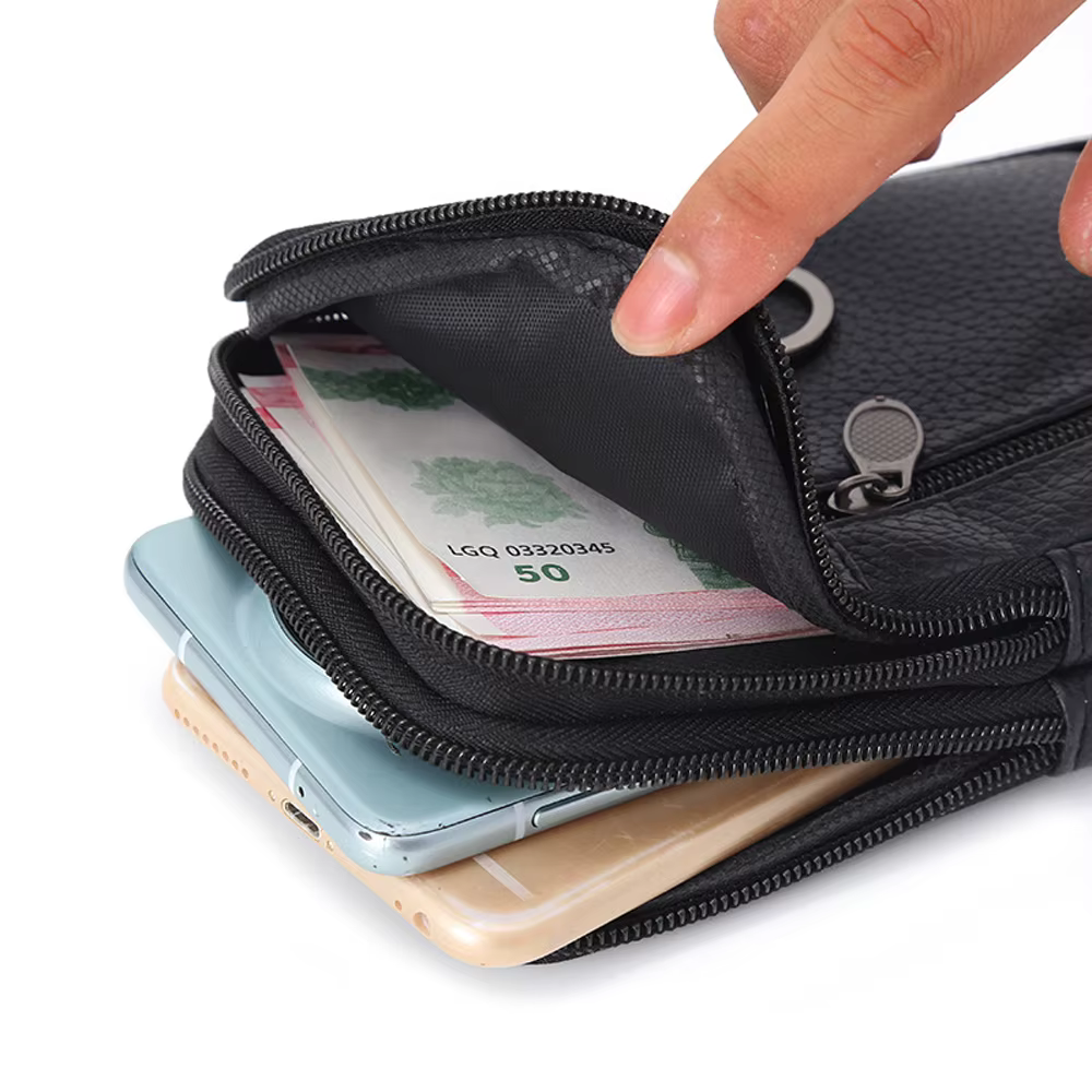 Sac de taille en cuir PU pour hommes