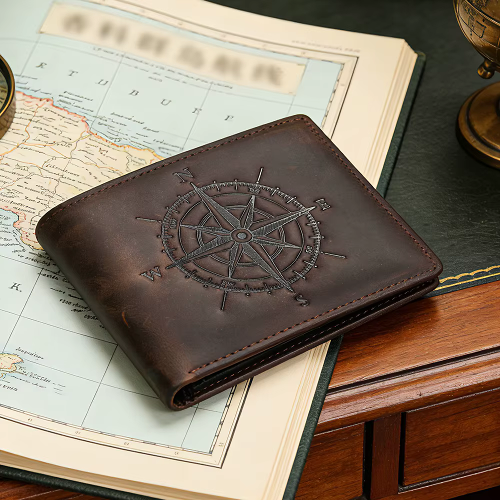 WESTAL Portefeuille pour homme en cuir Crazy Horse à motifs compacts