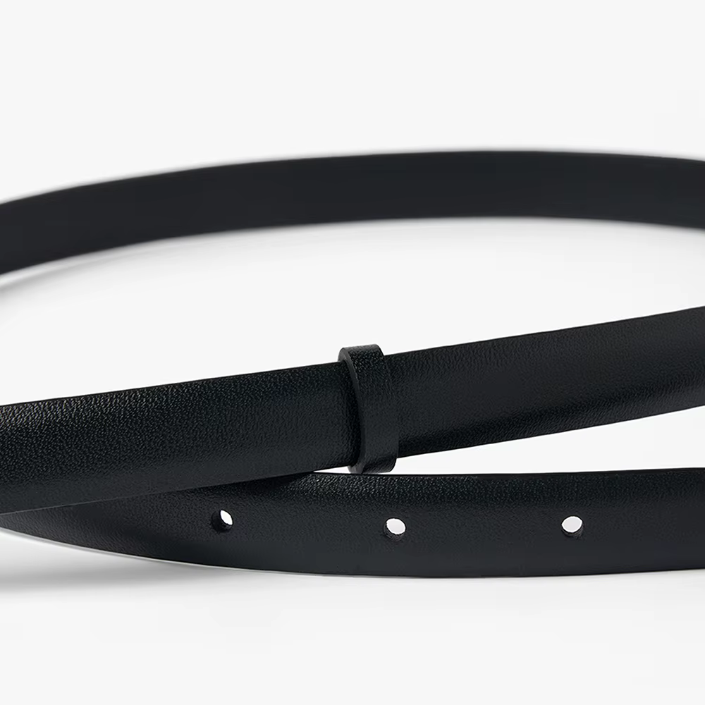 LILYSILK Ceinture fine en cuir à fermoir avec couche supérieure