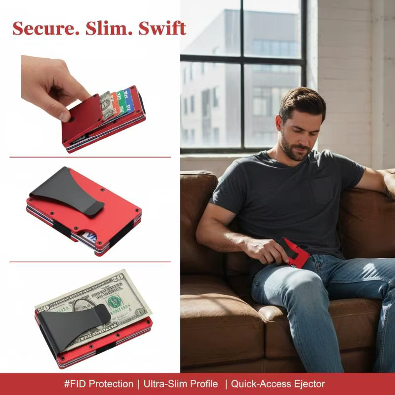 Portefeuille minimaliste RFID pour hommes et femmes
