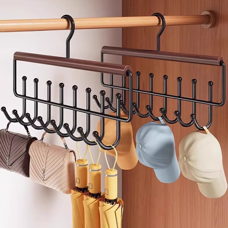 1 pièce Porte-vêtements et organisateur de chapeaux avec crochets, gain de place, organisateur de placard suspendu pour jeans, jupes, chaussettes et pantalons