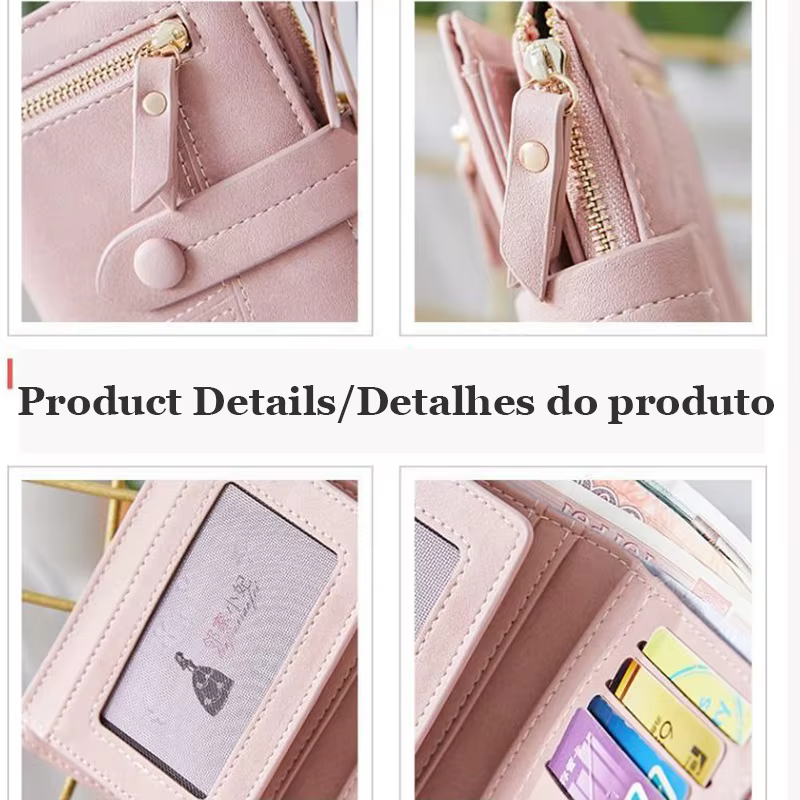Portefeuille court avec nom personnalisé pour femmes