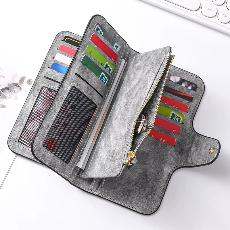 Portefeuille long pour femme Black Cat avec plusieurs emplacements pour cartes