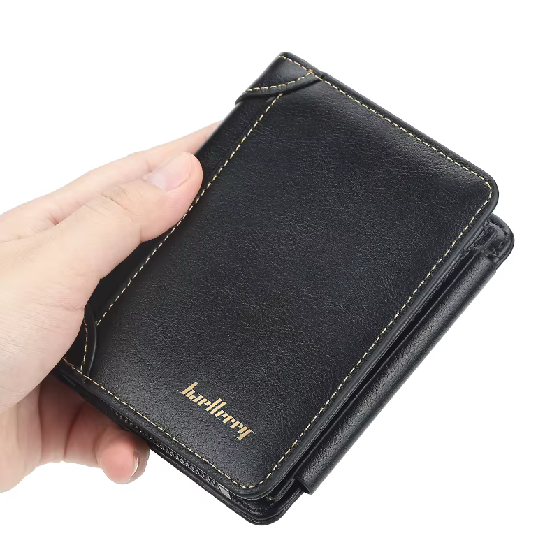 Nouveaux hommes en cuir portefeuilles de haute qualité fermeture éclair court design porte-carte homme sac à main