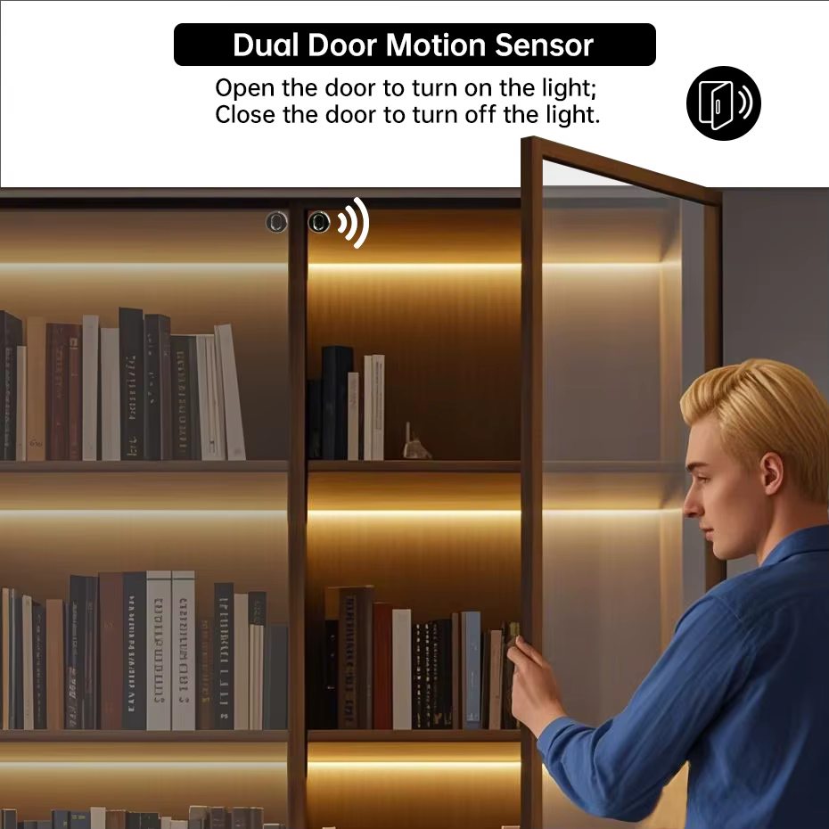 Capteur de bande LED interrupteur DC12 24V tactile/PIR capteur de mouvement/double porte pour armoire placard et tiroir bricolage étagère vitrine éclairage