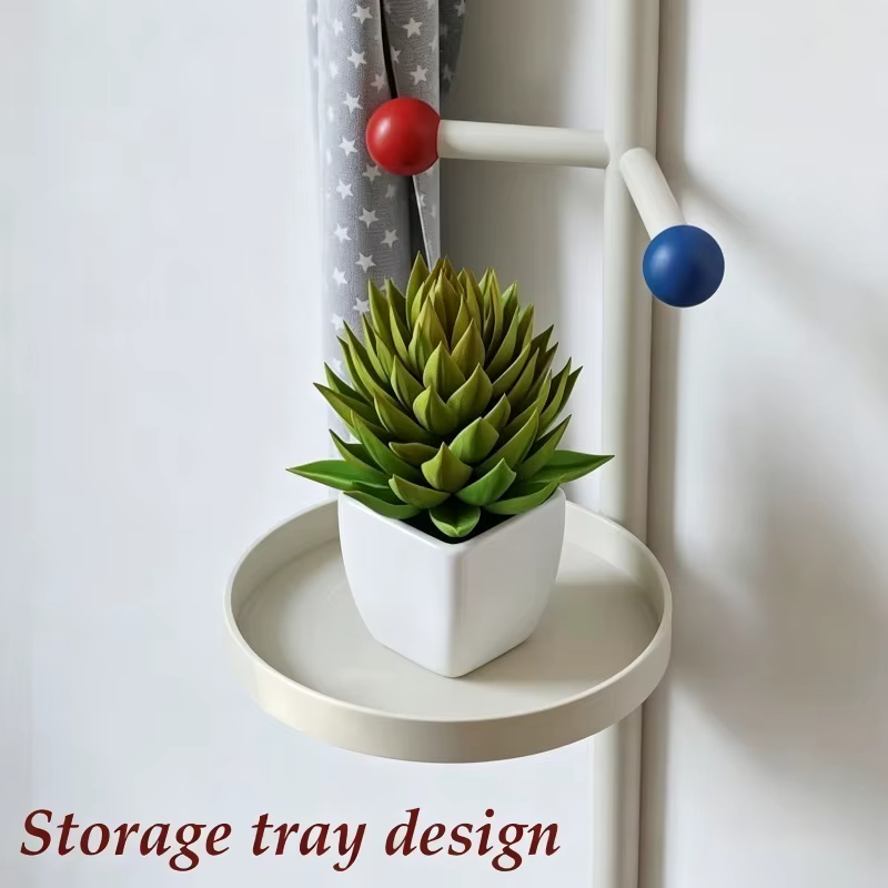 Porte-manteau mural vertical moderne avec boules colorées, porte-chapeaux pour hall d'entrée, avec plateau de rangement, décoration intérieure, étagère à sacs pour chambre