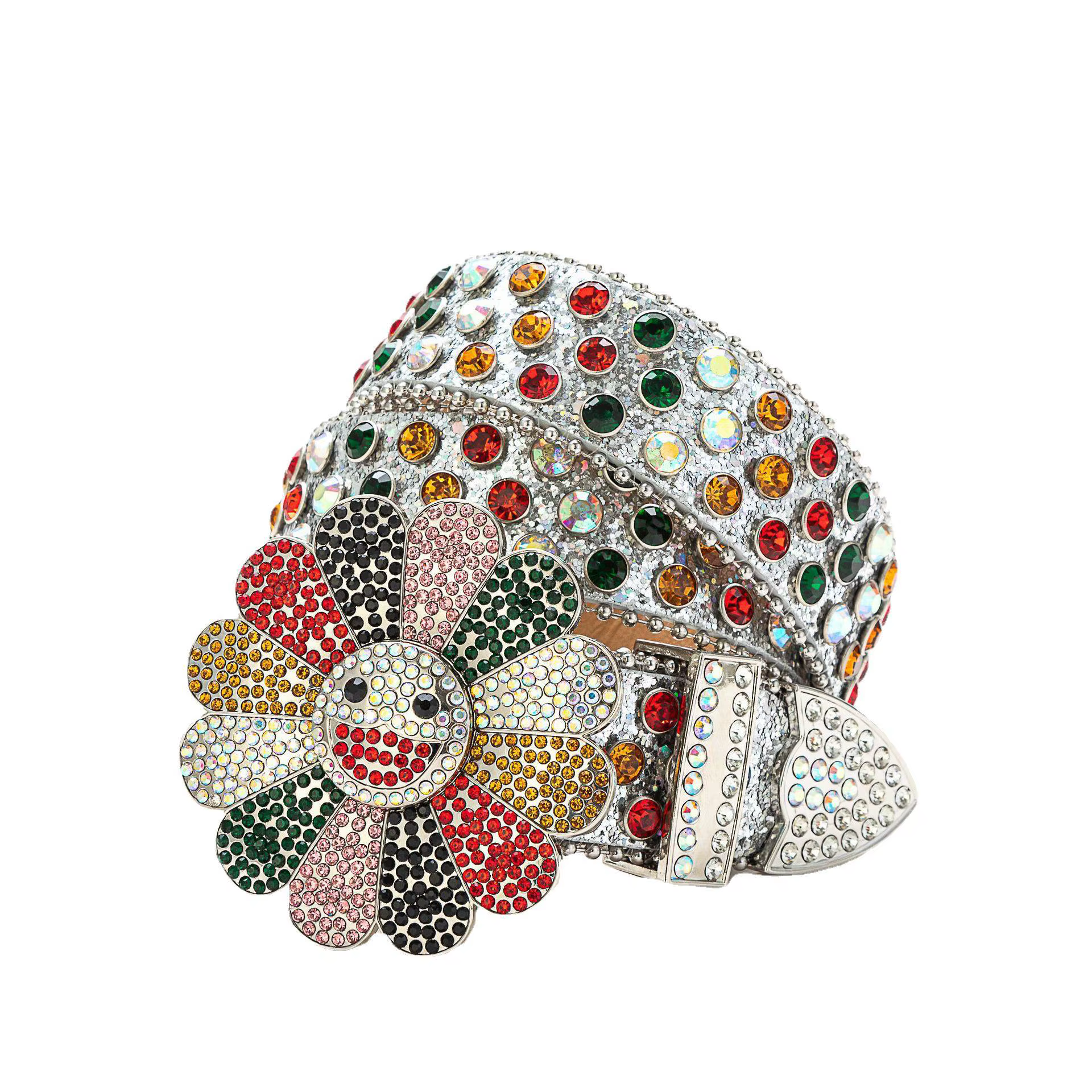 Ceinture de luxe scintillante et éblouissante avec strass colorés