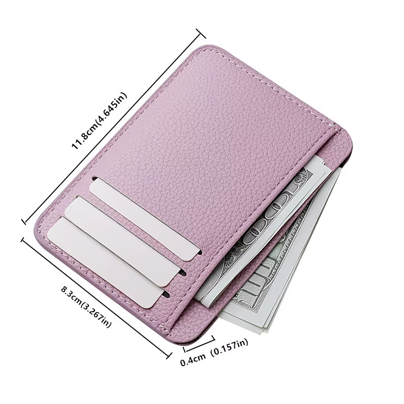 Porte-carte simple Mini porte-carte de crédit en simili cuir solide