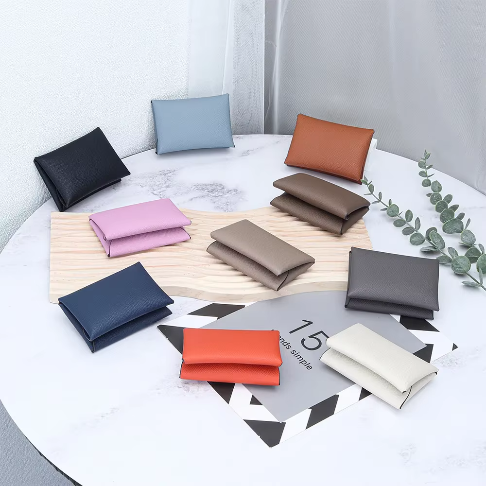 Mini porte-monnaie en cuir véritable