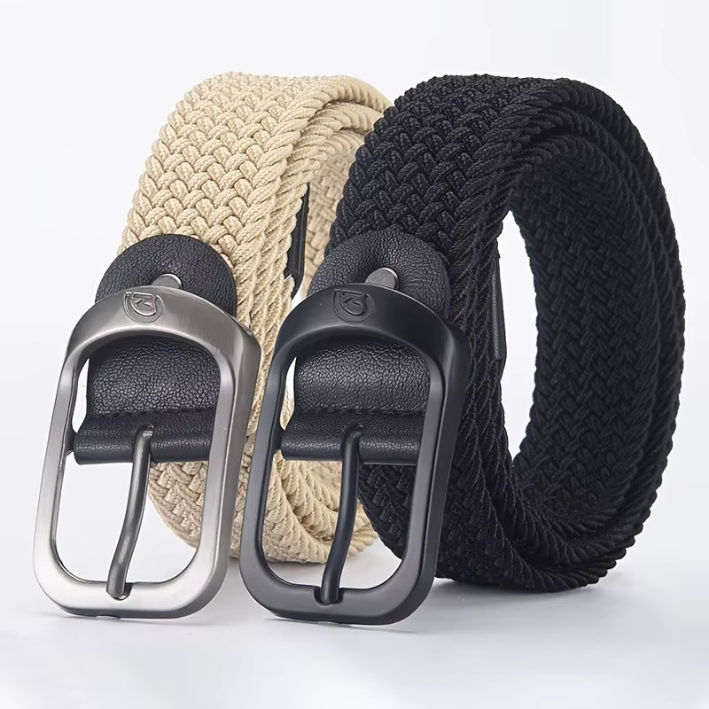 Ceinture élastique tissée décontractée pour hommes et femmes