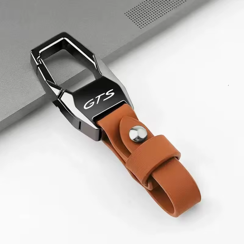 Porte-clés en cuir pour Porsche Panamera Cayenne Taycan 911 718