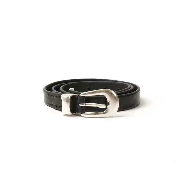 Ceinture en cuir à boucle pour femme Momoluna Ceinture noire de 2 cm