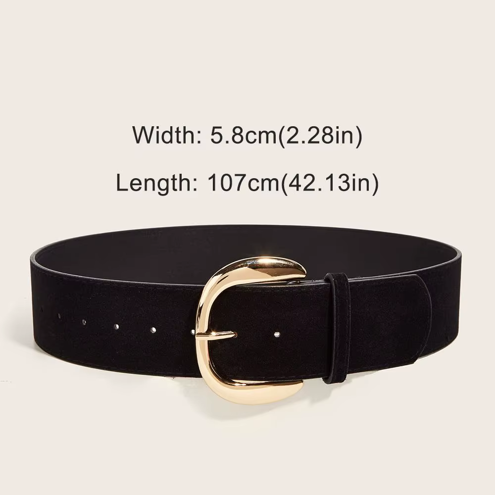 Maillard Styles daim cuir large ceinture à la mode décontracté boucle ardillon