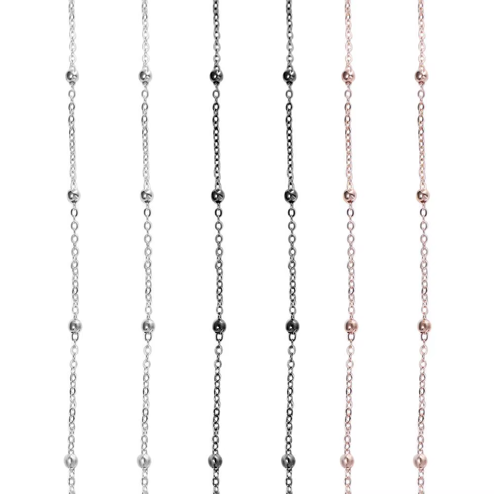 Porte-clés porte-carte d'identité en acier inoxydable, collier porte-badge avec porte-cartes d'identité, enrouleur de badge rétractable, cordon de cou DIY perlé