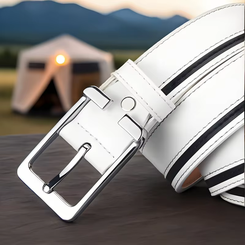 Ceinture élégante et polyvalente, disponible en blanc/bleu/noir. Cadeau idéal pour la famille et les amis, parfait pour Noël et Thanksgiving.