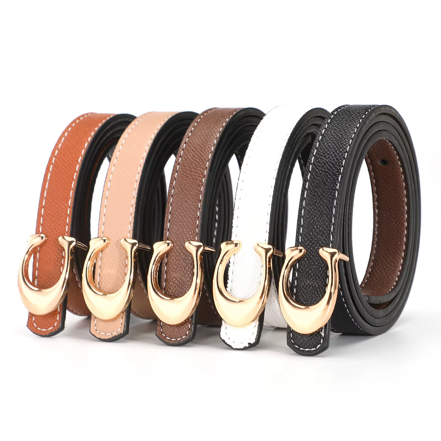 Ceinture en cuir de luxe pour femme avec boucle en alliage de créateur