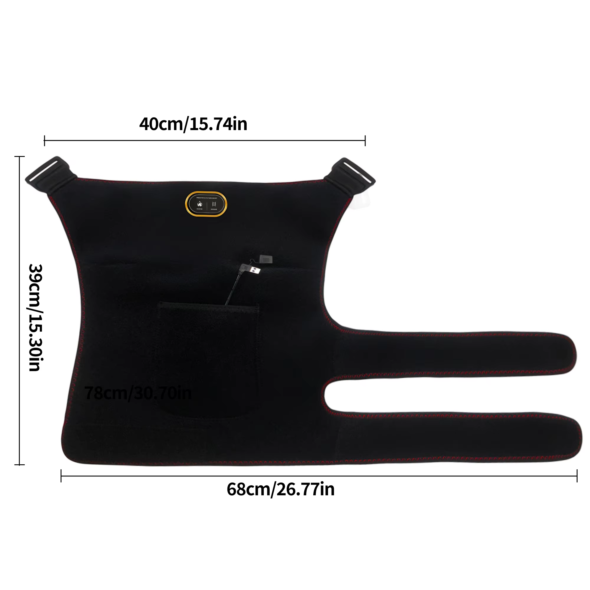 Ceinture de massage vibrante chauffante réglable pour le soutien des hanches et des cuisses, pour la relaxation musculaire et le confort, coussin chauffant pour soulager la douleur