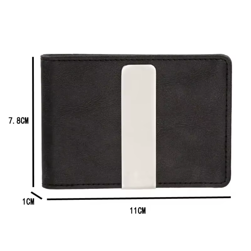 Nouvelle mode hommes en cuir pinces à billets portefeuille multifonctionnel mince homme porte-cartes femmes pince en métal pour argent porte-monnaie
