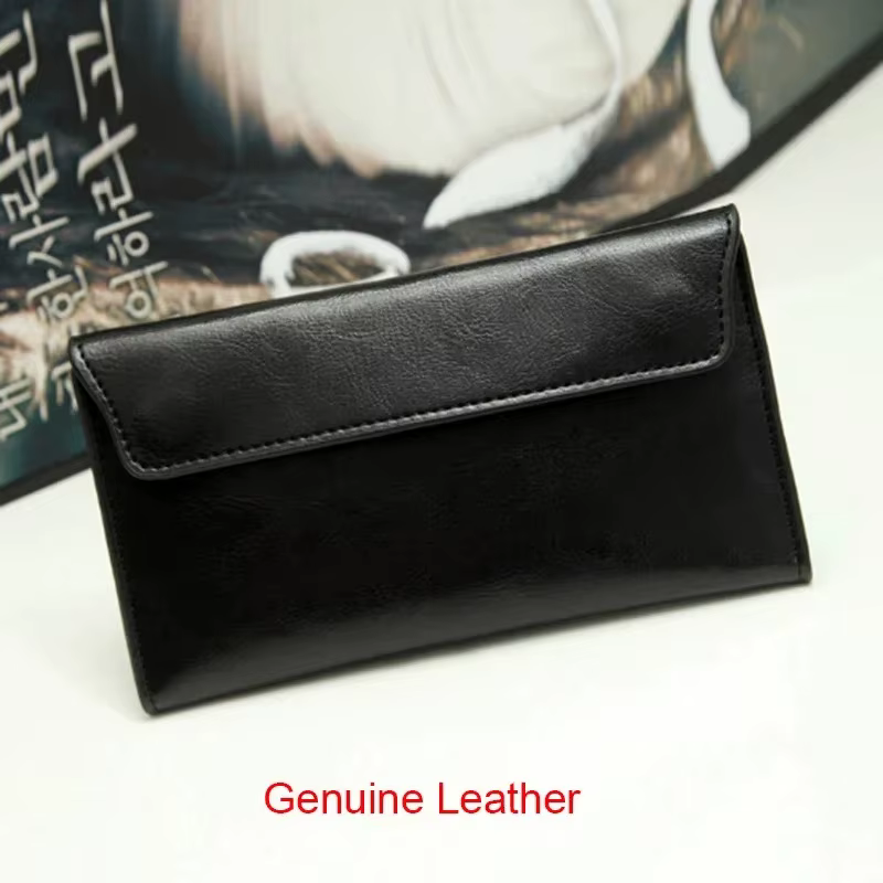 Portefeuille long luxueux en cuir véritable pour femme