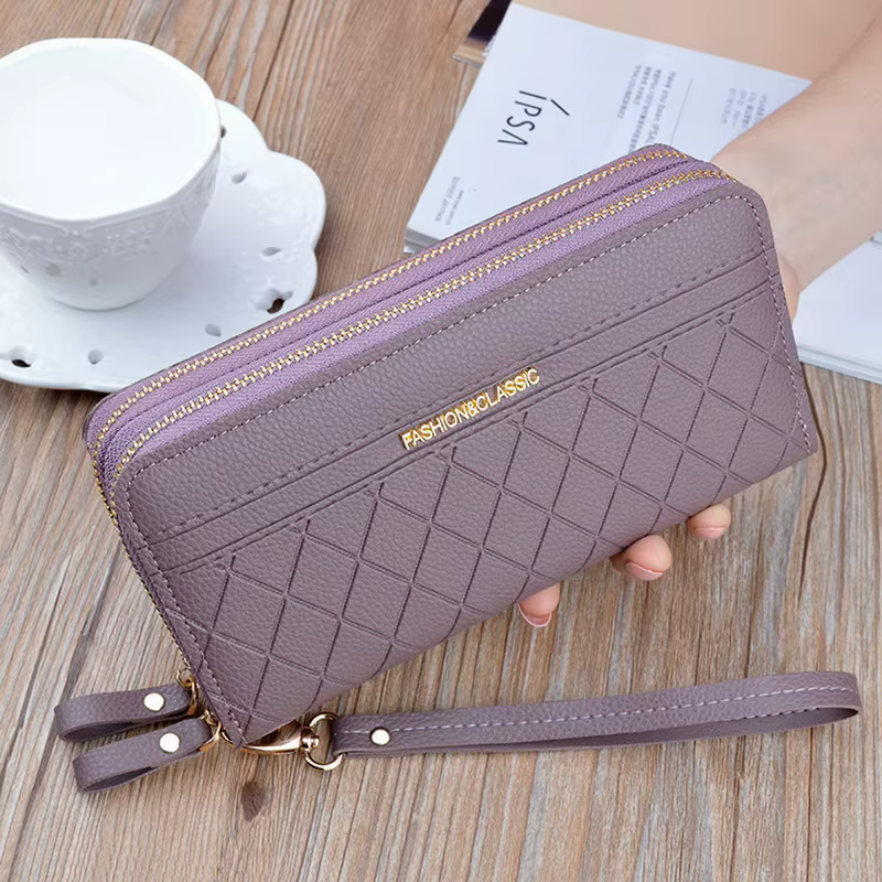 Portefeuille Long en cuir Pu pour femmes