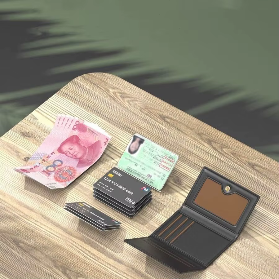 Porte-monnaie Anti-démagnetisation, porte-cartes multi-fentes, portefeuille Compact, léger, trois volets, pour le Shopping, les déplacements quotidiens