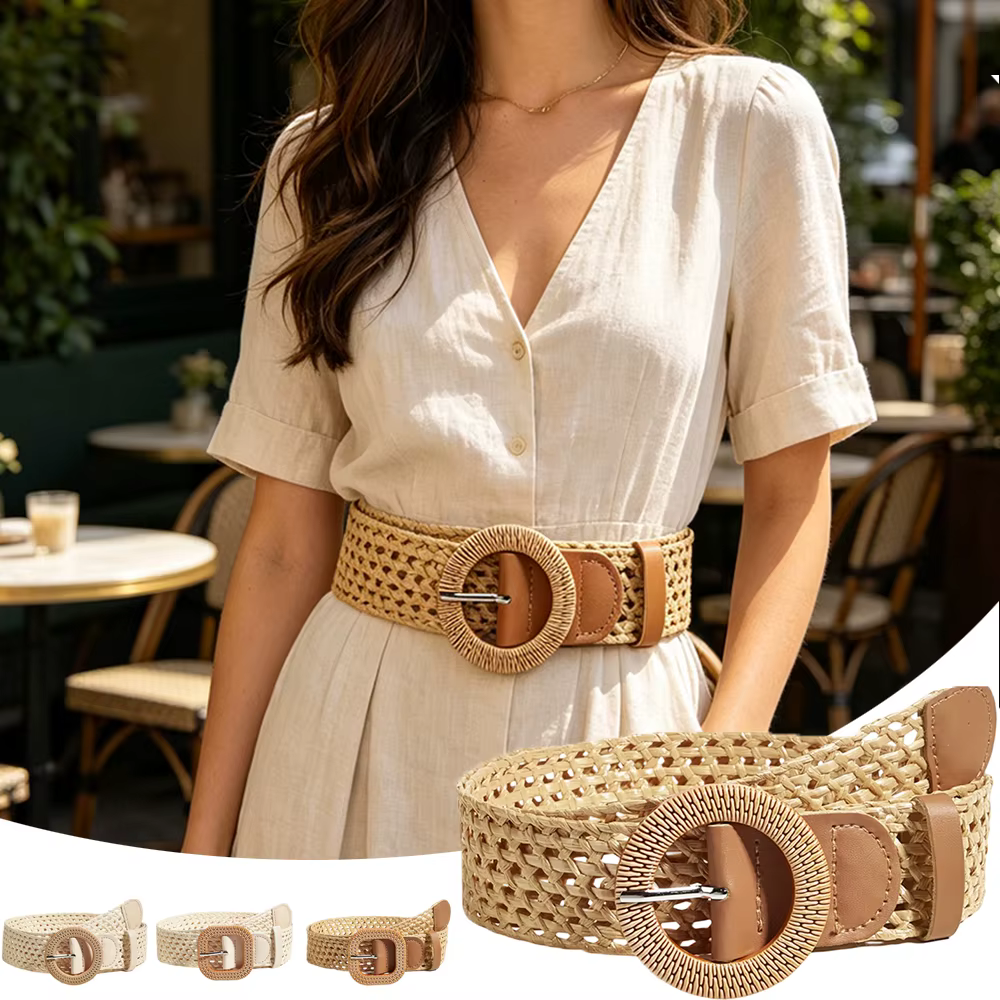 1 ceinture élastique tressée pour femme