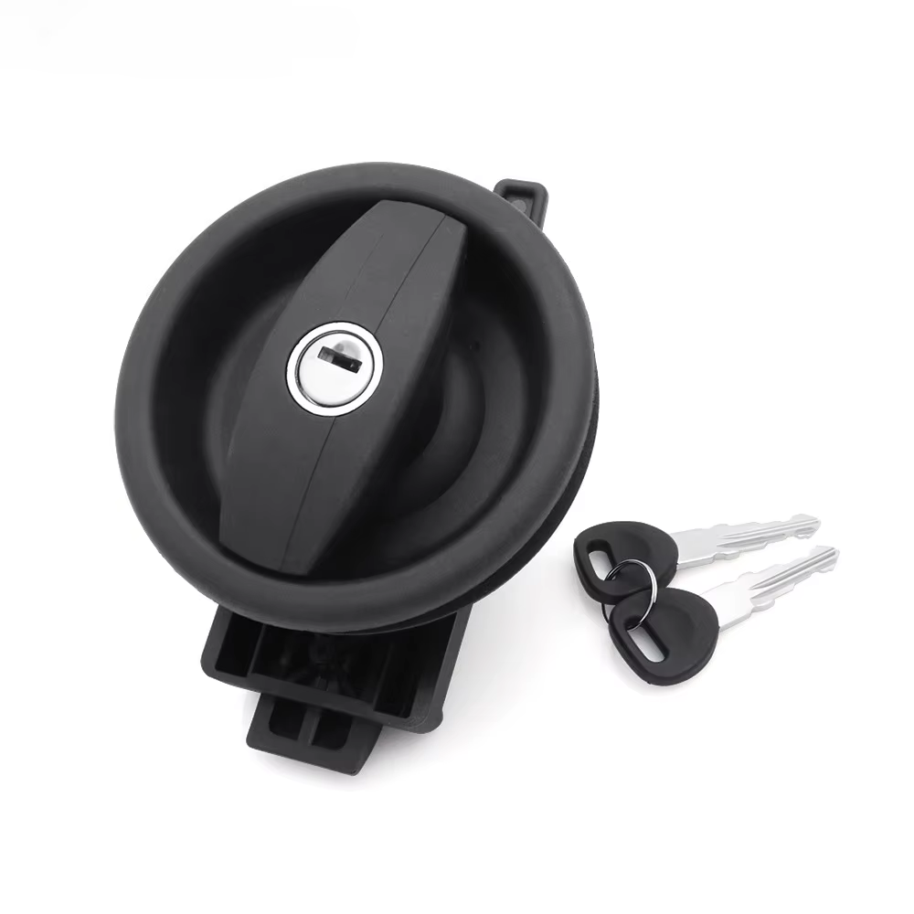 Serrure de porte circulaire en alliage pour caravane, camping-car, serrure de porte complète, baril C/W, main gauche, accessoires de camping-car, 1 pièce