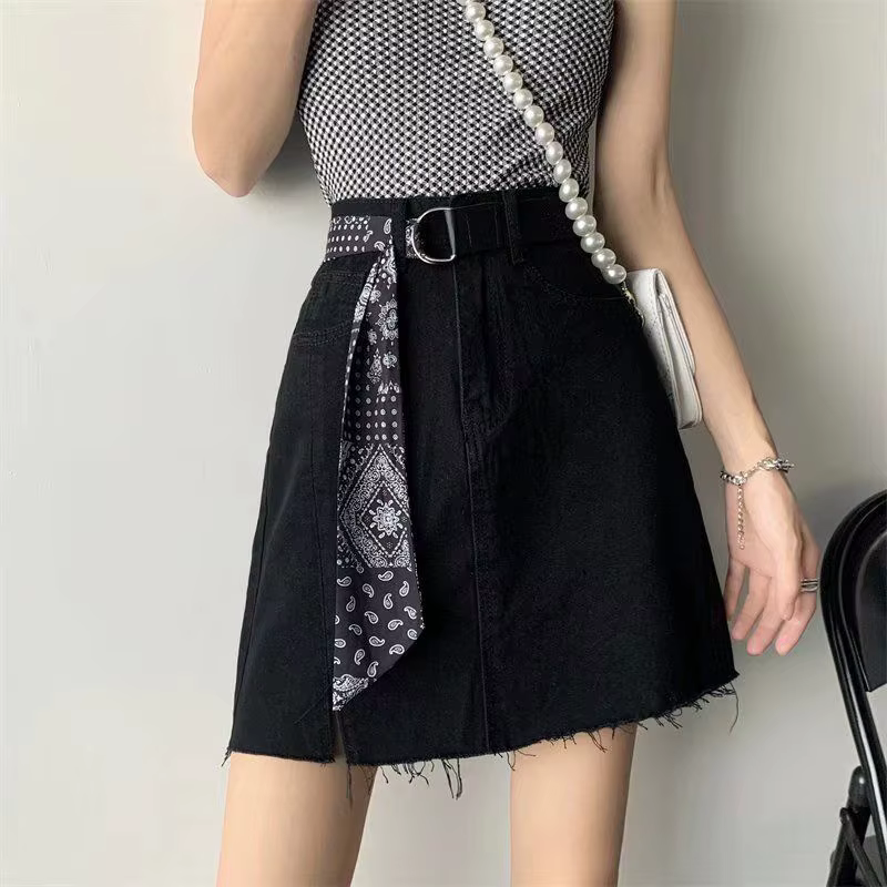 Ceinture écharpe en toile Patchwork avec boucle à Double boucle, robe personnalisée pour femmes, mode Wersatile Denim, longue ceinture en soie douce