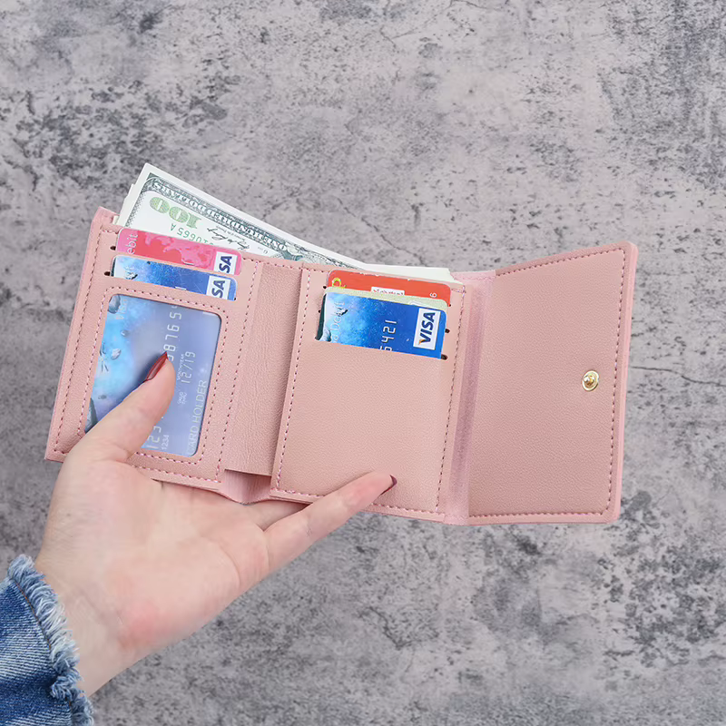 Portefeuille court de commerce extérieur pour dames, portefeuille étudiant mignon de dessin animé, version coréenne, multi-cartes, vente en gros, 600
