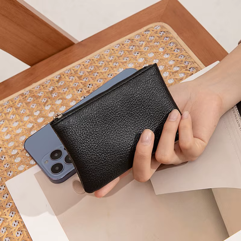 Porte-monnaie rétro en cuir PU pour femme