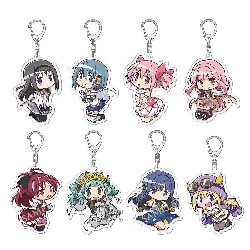 Porte-clés Anime Puella Magi Madoka Magica Kaname Akemi Homura Miki Sayaka Tomoe Mami Kyoko, porte-clés pour fans, cadeaux, bijoux