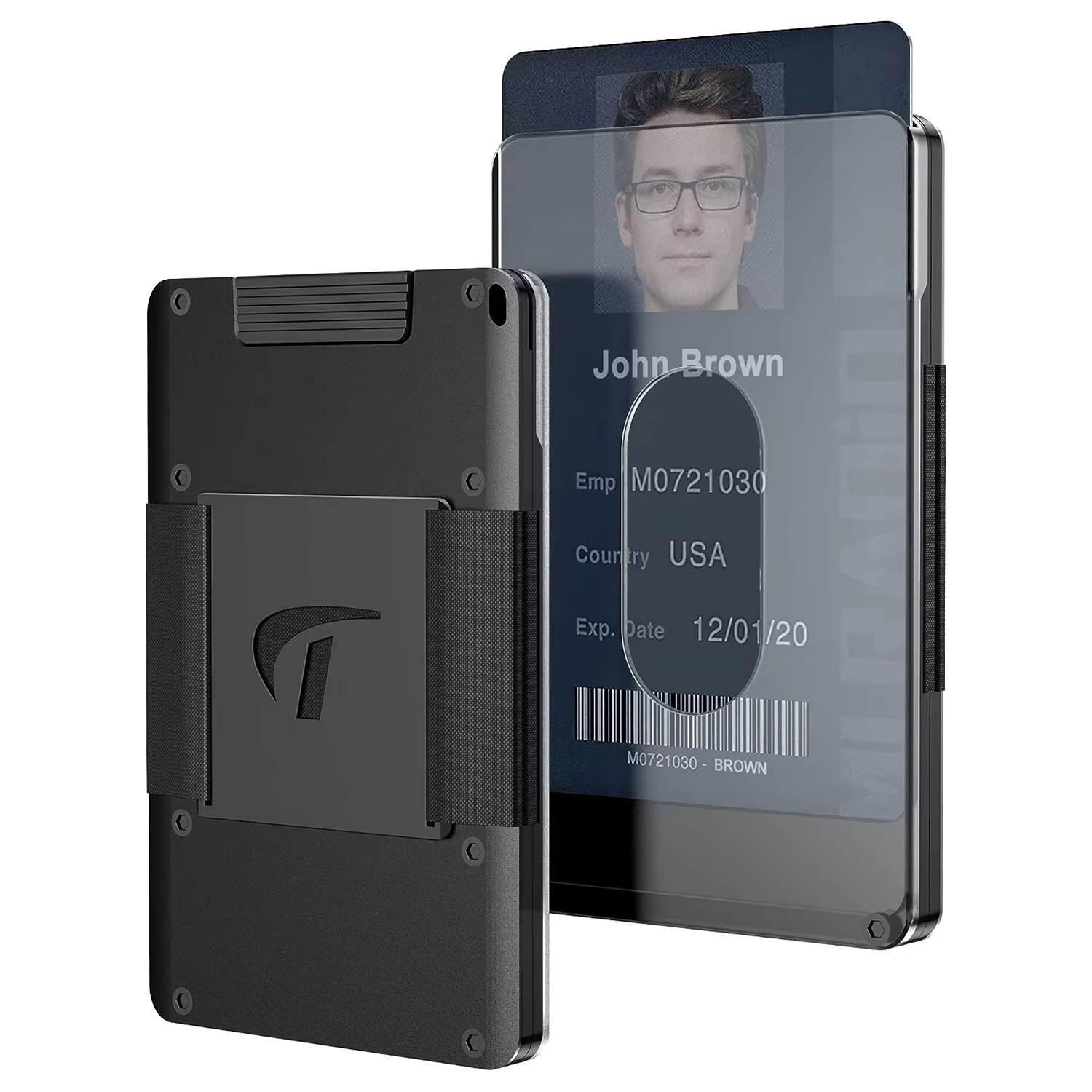 Portefeuille minimaliste pour hommes-portefeuille en métal à cordon de ceinture extensible mince en aluminium