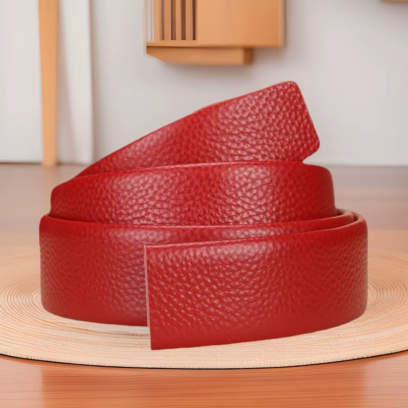 Nouvelle ceinture rouge pour hommes avec boucle automatique pour un réglage facile