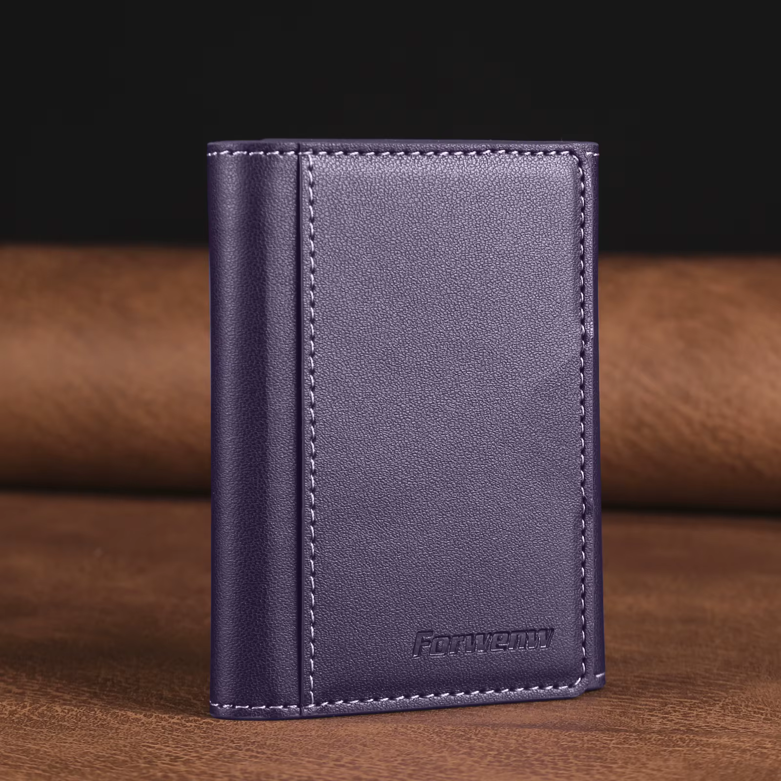 Étui portefeuille en cuir pour cartes d'affaires