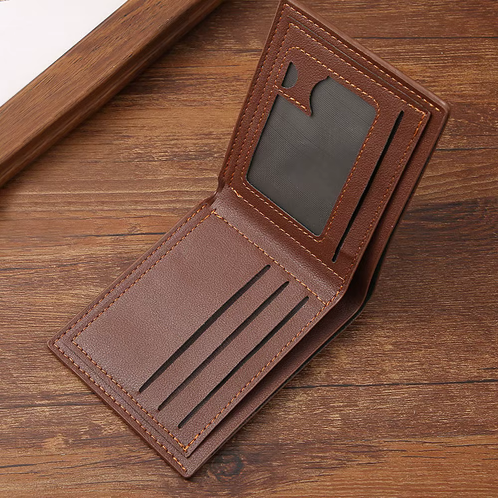 Lychee-Porte-cartes en cuir Bergame pour hommes, porte-monnaie court, porte-monnaie en espèces, porte-monnaie de style professionnel, multi-patchwork