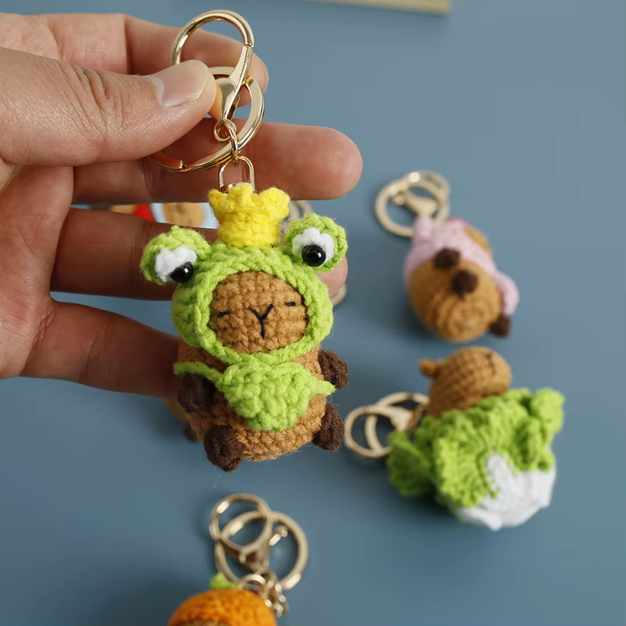 Porte-clés créatif en crochet de dessin animé