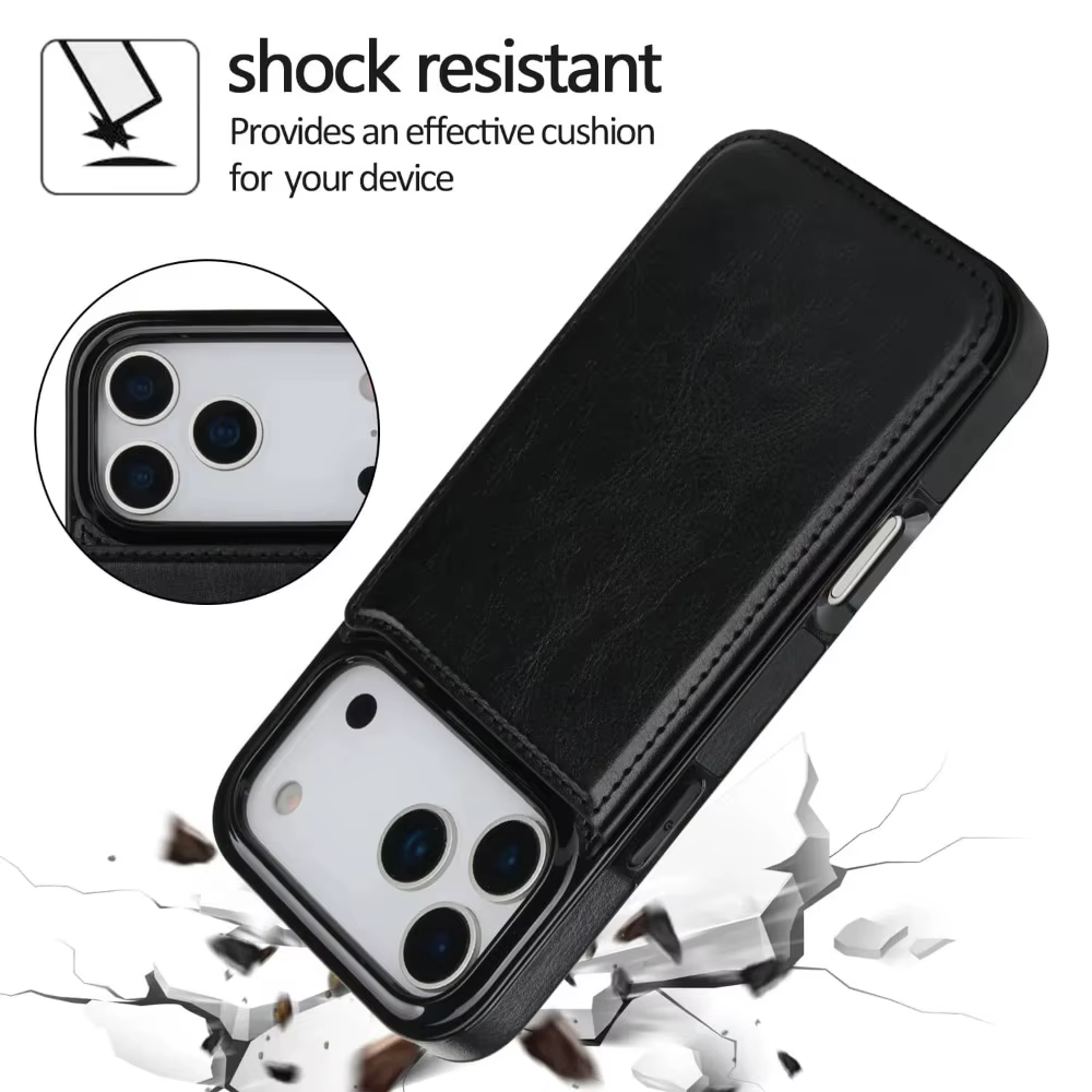 Étui portefeuille en cuir pour IPhone 17 Pro Max 17Air, haute entreprise, avec fentes pour cartes sur béquille, housse de Protection antichoc