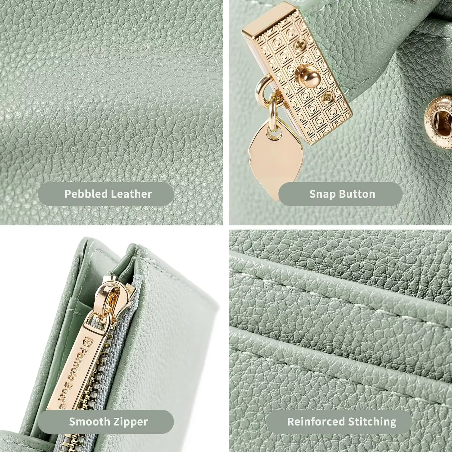 Portefeuille en cuir souple pour femme Pomelo Best Small