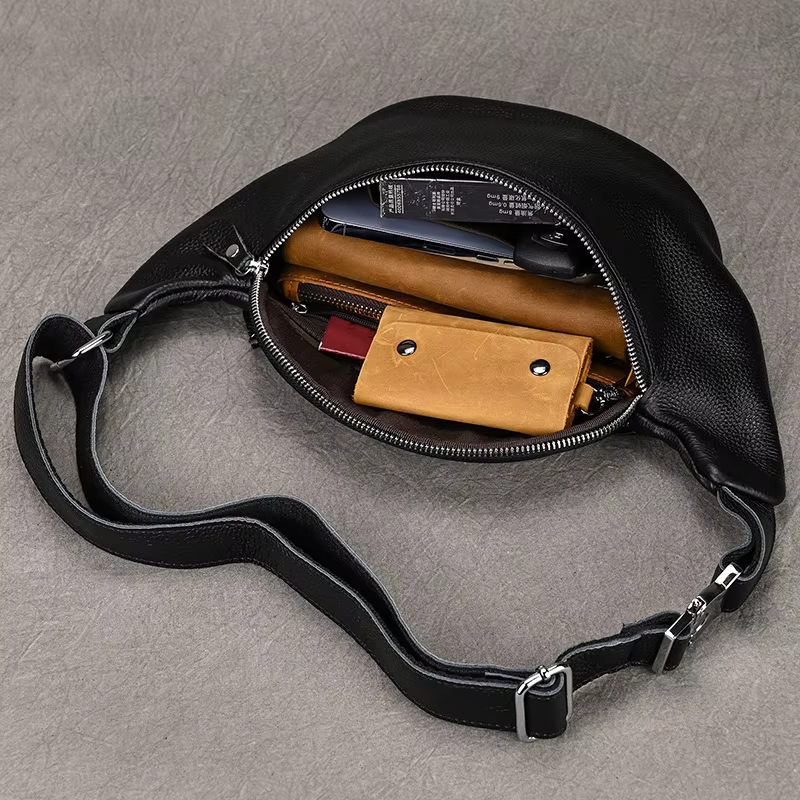 Sacs de taille en cuir véritable pour hommes