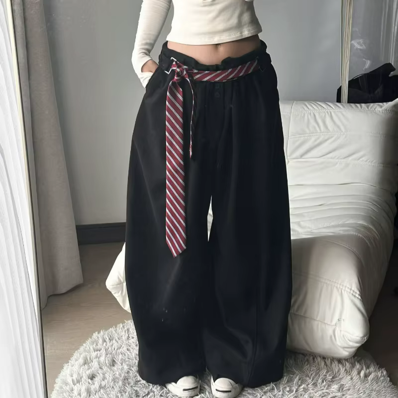 Ceinture de taille décontractée à rayures rouge vin