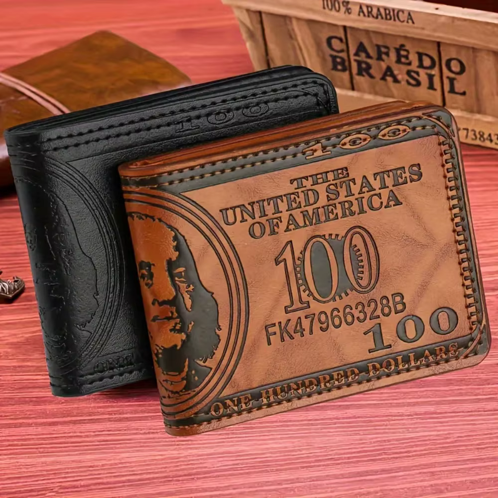 Portefeuilles pour hommes avec motif portefeuille mâle en cuir PU Walet porte-carte Photo mode grande capacité