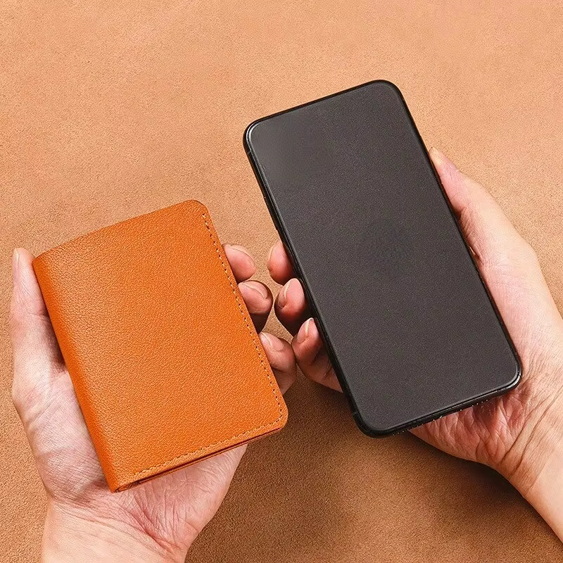 Petit portefeuille classique en cuir PU pour hommes et femmes
