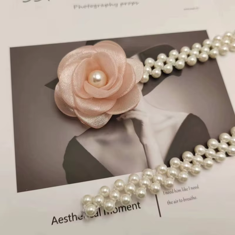 Chaîne de ceintures à fleurs en tissu de luxe pour femmes