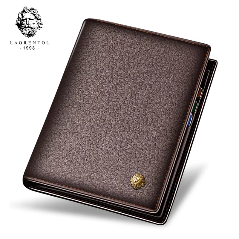 Portefeuille en cuir véritable pour homme