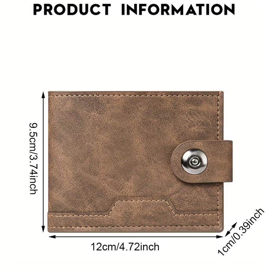 Portefeuille classique à deux volets pour homme avec nom personnalisé