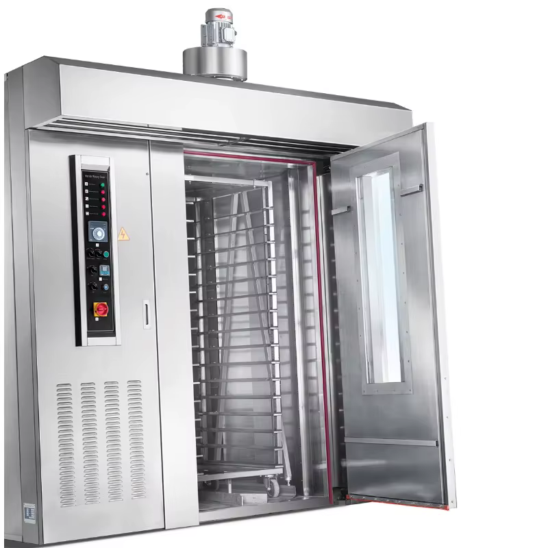 Four rotatif à 32 plateaux avec vapeur pour la fabrication de pain en boulangerie, four rotatif électrique commercial