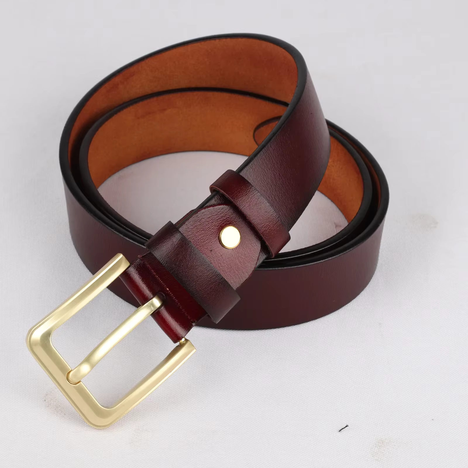 Ceinture en cuir de vachette véritable pour femmes et hommes