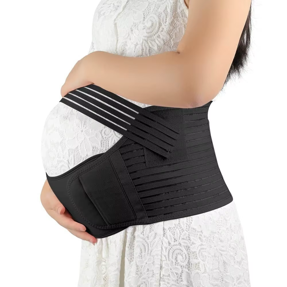 Ceinture de Soutien Ventral de Maternité Ajustable et Respirante, Bande Élastique Pré-natale pour le Soutien Abdominal de Grossesse