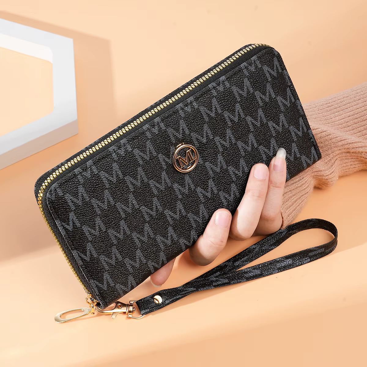 Portefeuille pour femme avec fermeture éclair simple